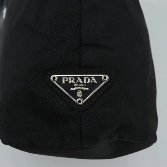 PRADA Hand Bag Nylon Leather Black Silver Auth 108371 - Picture 11 of 15